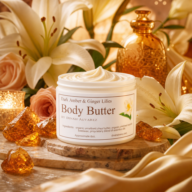 Dark Amber & Ginger Lilies Body Cream with Hyaluronic Acid