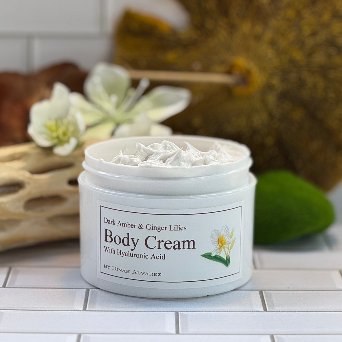 Dark Amber & Ginger Lilies Body Cream with Hyaluronic Acid