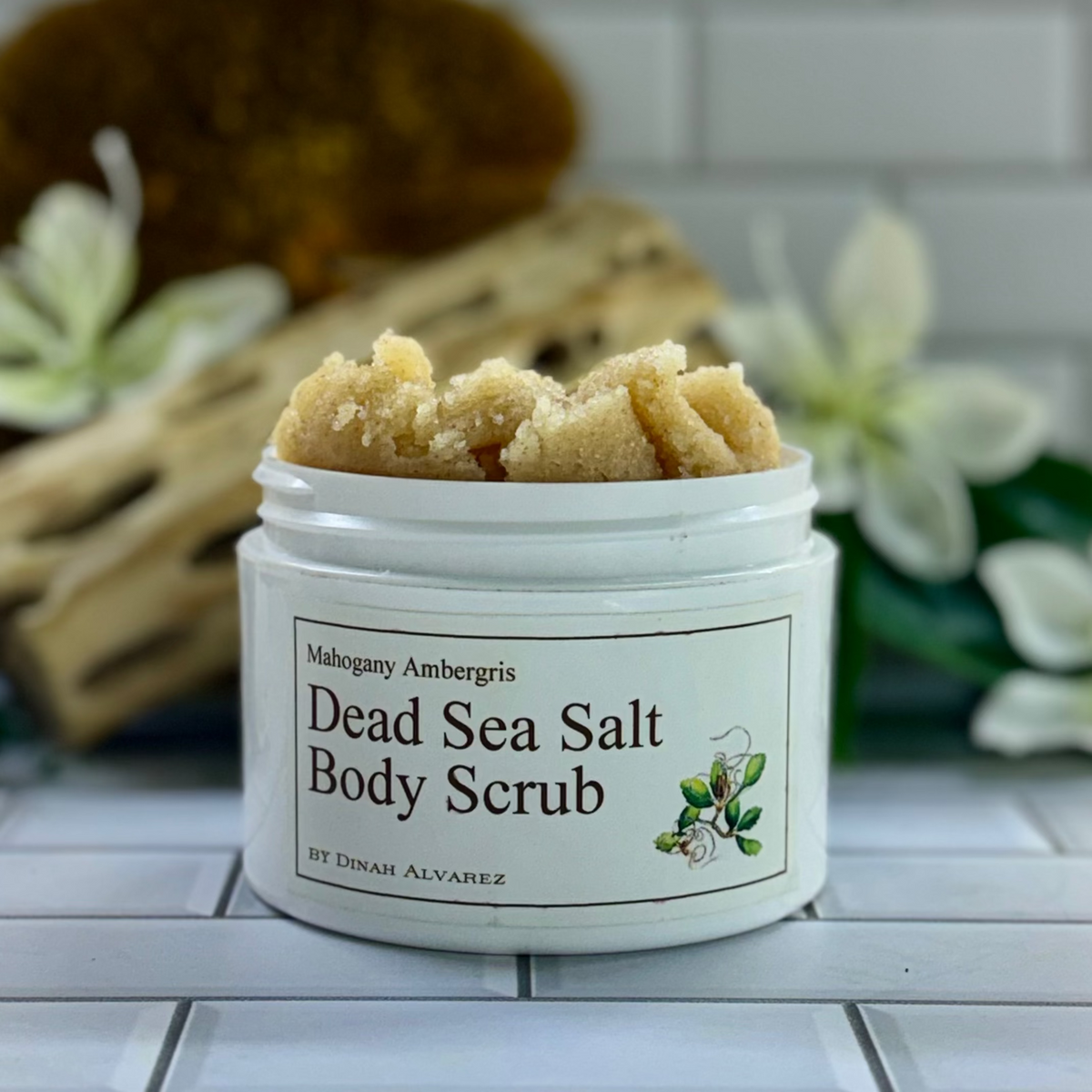 Dead Sea Salt Scrub with Mahogany Ambergris