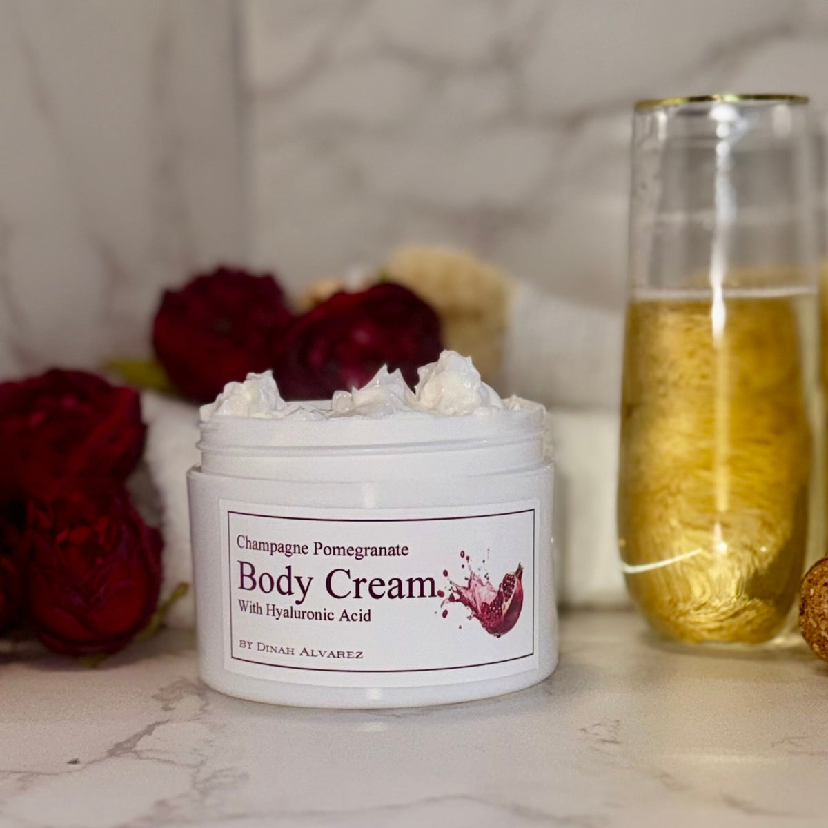 Champagne Pomegranate Body Cream With Hyaluronic Acid