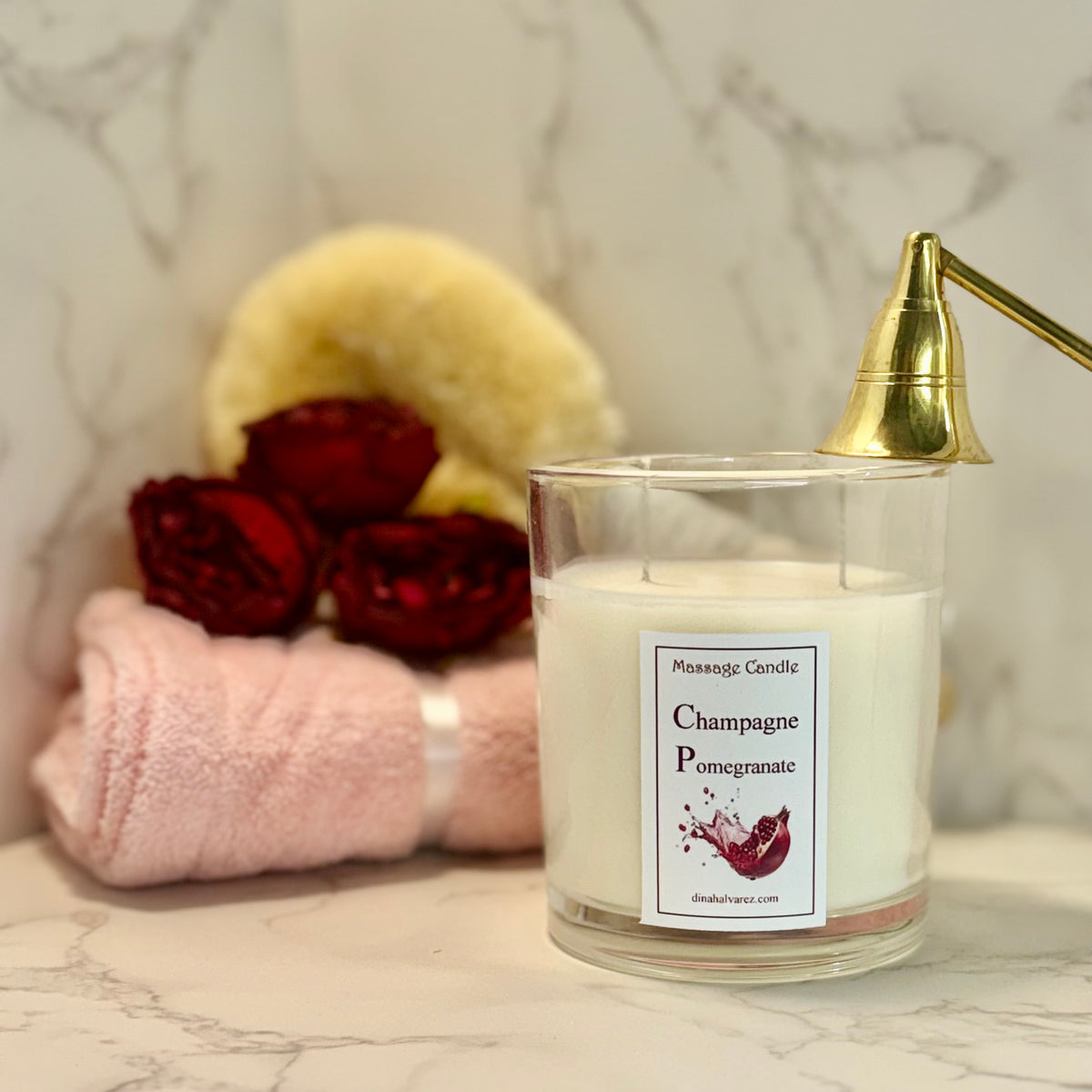 Champagne Pomegranate Massage Candle