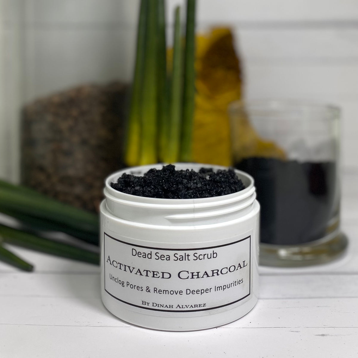 Dead Sea Salt Scrub with Activated Charcoal